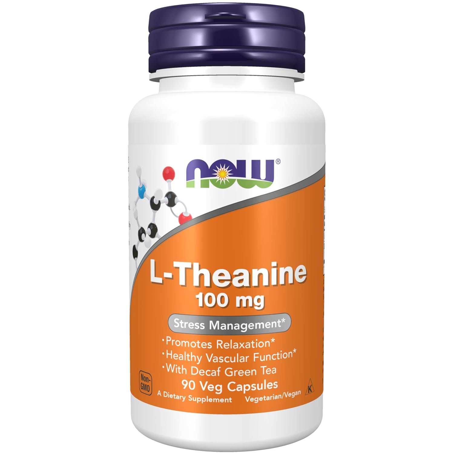 Now Foods, L-Theanine, 100 mg, 90 Veg Capsules